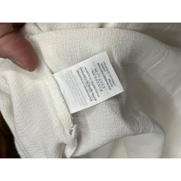 Madewell White Flutter Sleeve Blouse Womens M Polyester Blend Lightweight - Picture 5 of 8